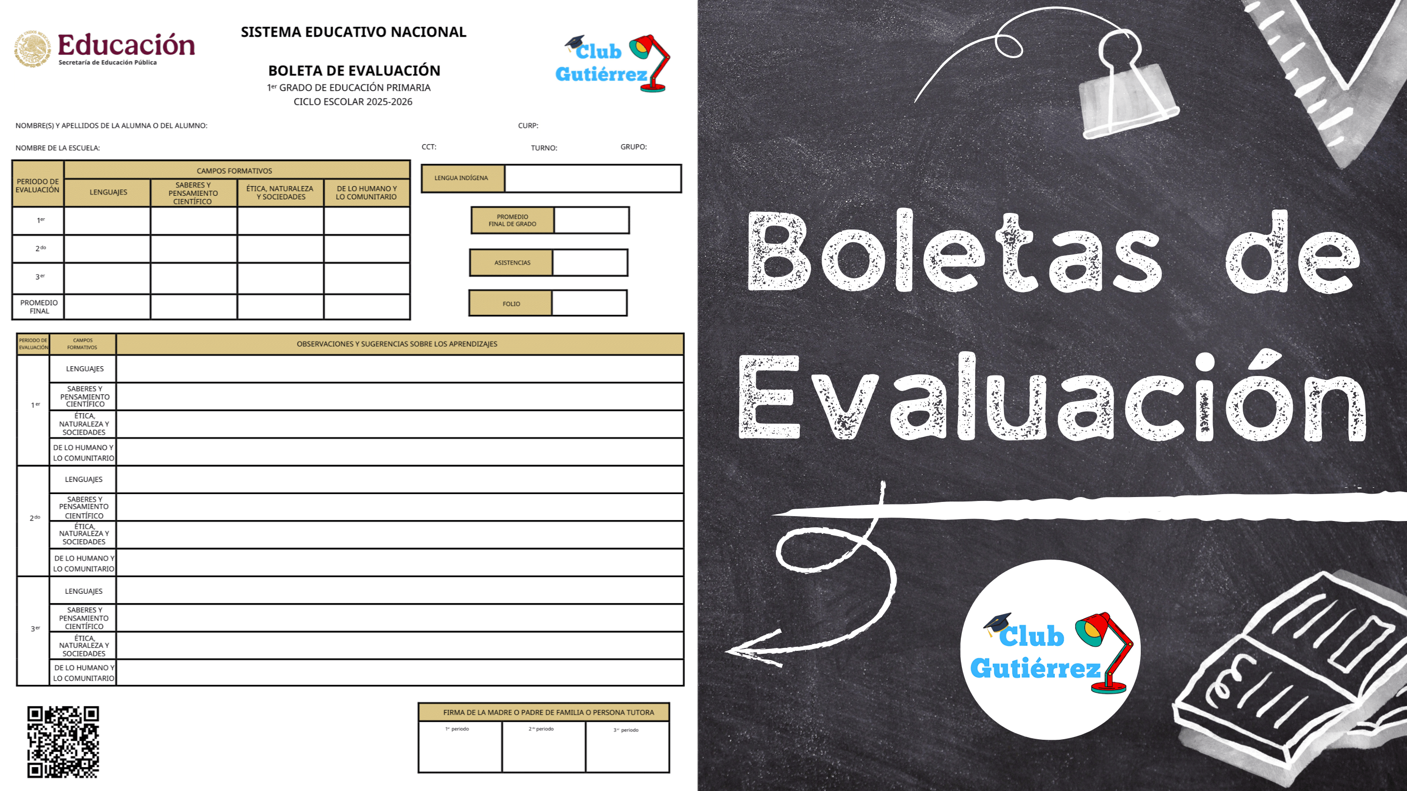 Boletas de evaluación